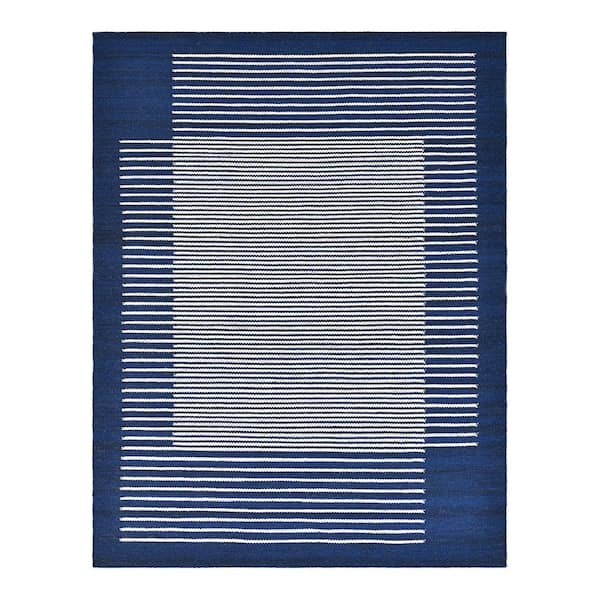Solo Rugs George Contemporary Blue 5 ft. x 8 ft. Hand Woven Area Rug