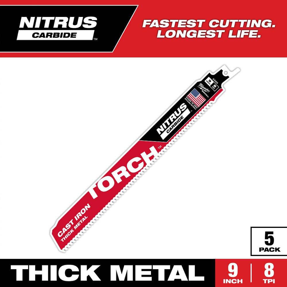 Milwaukee 9 in. 8 TPI TORCH Nitrus Carbide Teeth Metal Cutting