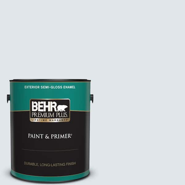 BEHR PREMIUM PLUS 1 gal. #590E-1 Lavender Ice Semi-Gloss Enamel Exterior Paint & Primer