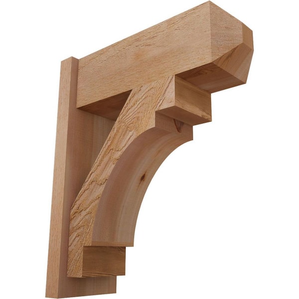 Ekena Millwork 8 in. x 26 in. x 22 in. Western Red Cedar Merced Craftsman Rough Sawn Outlooker