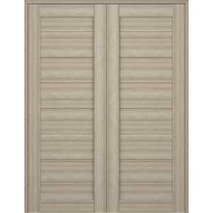 Ermi 60 in. x 96 in. Both Active Shambor Composite Wood Double Prehung Interior Door
