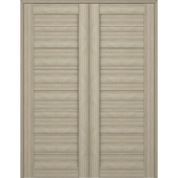 Ermi 72 in. x 96 in. Both Active Shambor Composite Wood Double Prehung Interior Door