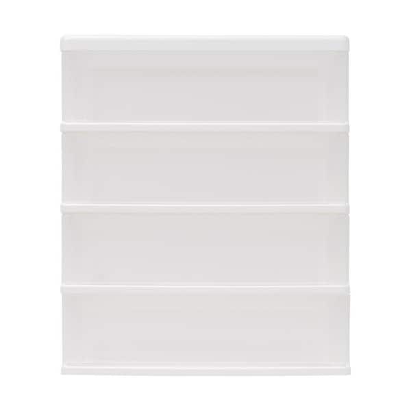 10.5 in. W x 12.38 in. H 4-Drawer Desktop Organizer Plastic Drawer in White (Set of 2)