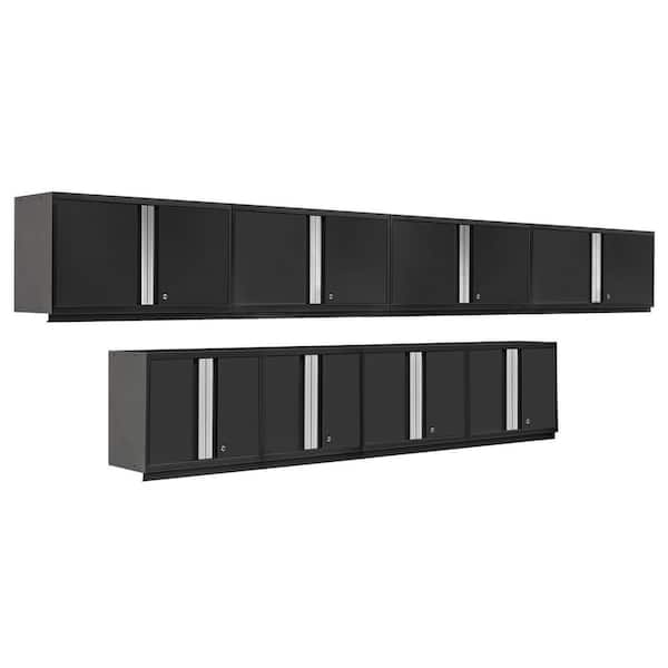 NewAge Products Pro Series Welded Steel 8-Shelf Wall Mounted Garage Cabinet in Gray (280 in W x 24 in H x 14 in D)