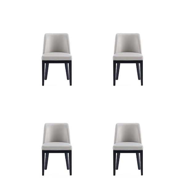 Gansevoort Modern Light Grey Faux Leather Upholstered Dining Chair (Set of 4)