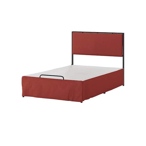 JAYDEN CREATION Nicky Modern 2 Piece Twin Bedroom Set with Metal Base-CORAL