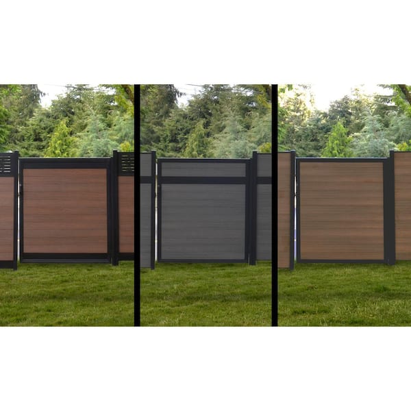 Veranda Euro Style 4 ft. W x 6 ft. H Black Rose Aluminum/Composite Estate Adjustable Fence Gate