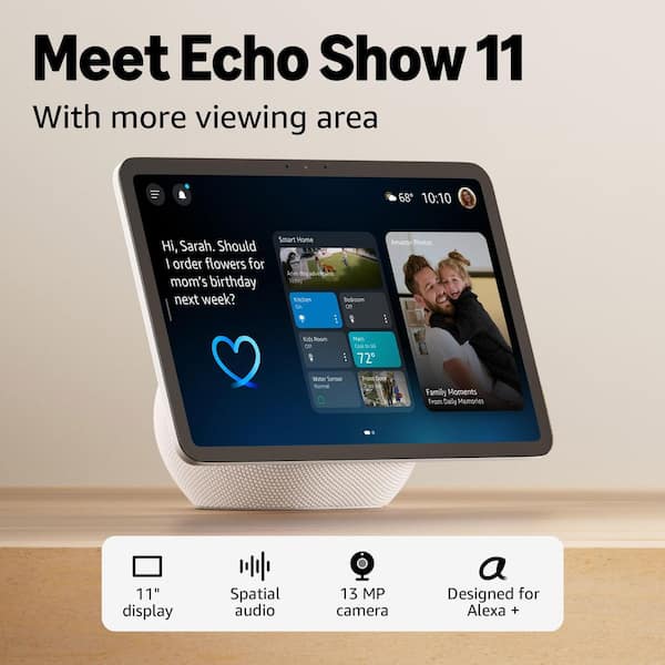 Amazon Echo Show 11 Vibrant Full-HD 11 in. Display - More Viewing