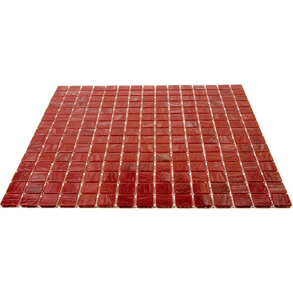 Scarlet Red 12" x 12" Glossy Glass Mosaic Tile