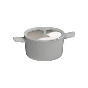 Balance 10 in., 5.8 qt. Aluminum Nonstick Ceramic Stockpot in Moonmist with Glass Lid