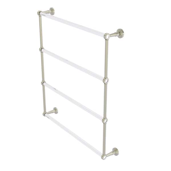 Allied Brass Pacific Beach 4-Tier 30 in. Ladder Towel Bar with Groovy Accents in Polished Nickel