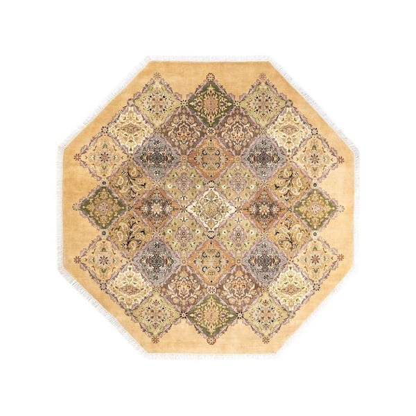 Solo Rugs Mogul One-of-a-Kind Traditional Yellow 6 ft. 1 in. x 6 ft. 1 in. Oriental Area Rug