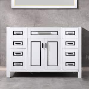 Millan 49 in.W x 22 in.D x 38 in.H Bathroom Vanity Cabinet Only without Top in White