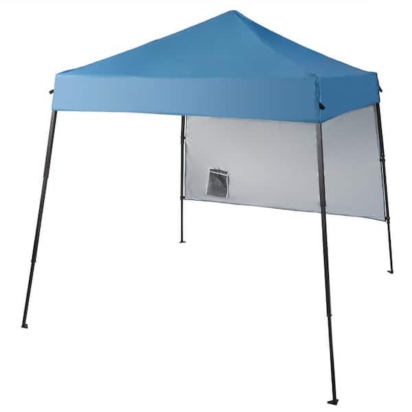 8 ft. x 8 ft. Blue Slant Leg Pop-Up Gazebo Folding Shed
