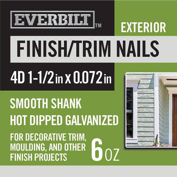 Everbilt 4D 1-1/2 in. Finish/Trim Nails Hot Dipped Galvanized 6 oz (Approximately 195 Pieces)