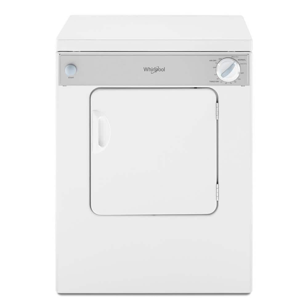 Whirlpool 3.4 cu. ft. 120-Volt White Compact Electric Vented Dryer with Flexible Installation