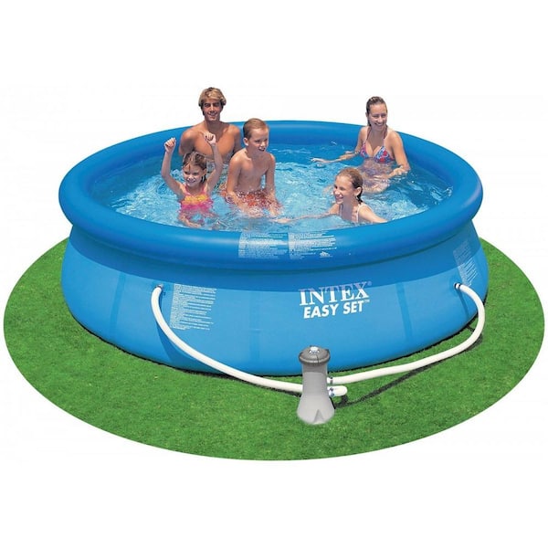 Intex 10ft x 30in Easy Set Inflatable Kid Swimming Pool with 330 GPH Filter Pump
