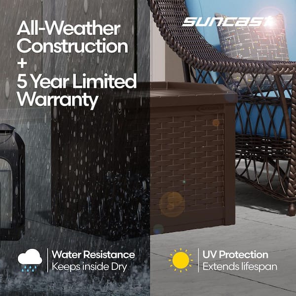 Suncast 22 Gal. Java Brown Weather Resistant Plastic Resin Deck
