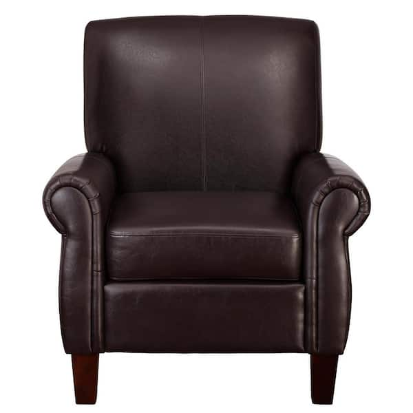 Daryon Leather Club Accent Chair - Luxurious Comfort, Goose Feather Cushion Filling, Square Arm Design Latitude Run