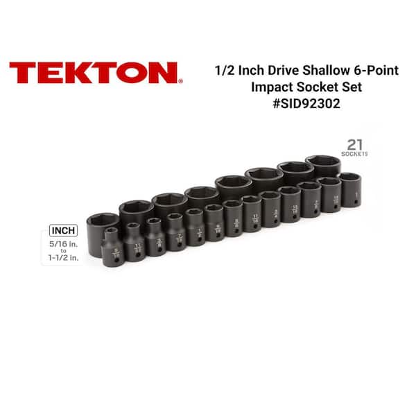 1/2 in. Drive 6-Point Impact Socket Set, 21-Piece (5/16 in. - 1-1/2 in.)