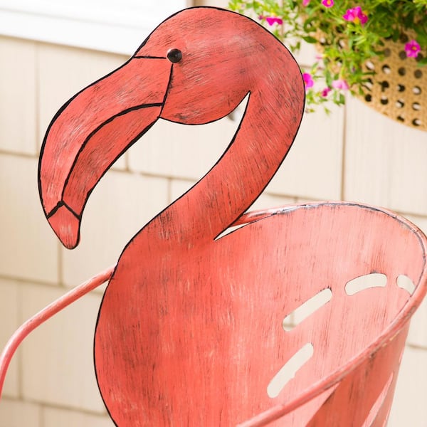 4本セットflamingo orange Evergreen Enterprises Metal Flamingo Chair and Side Table, Set of