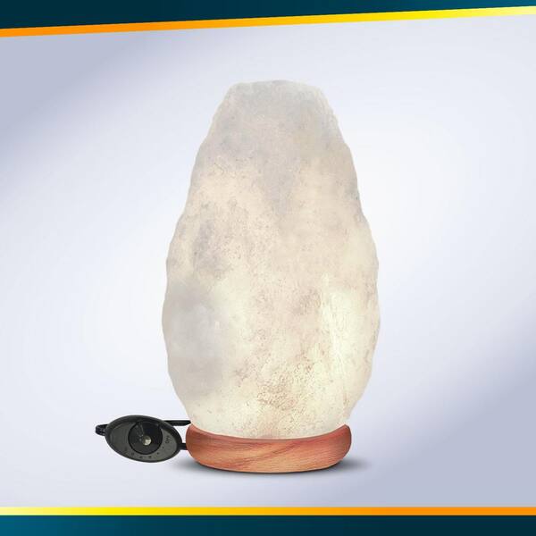 huntington home white salt crystal lamp