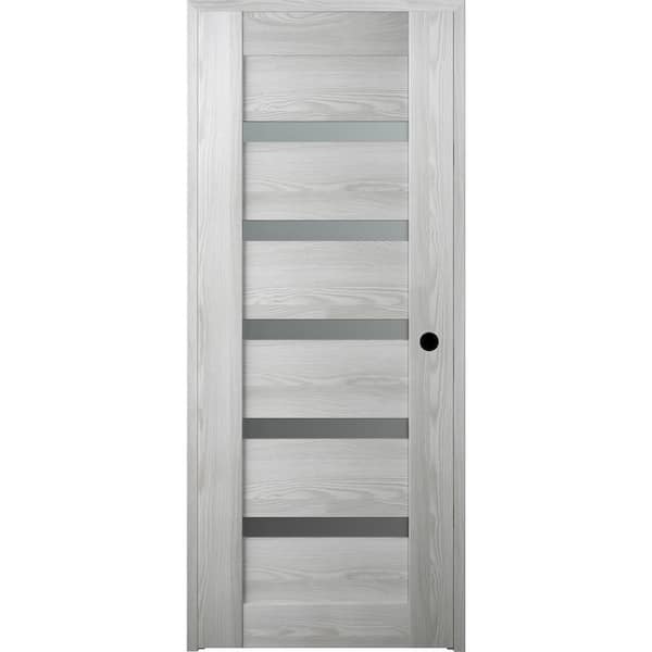 Belldinni 32 in. x 84 in. Right-Hand 6 Lite Frosted Glass Solid Composite Core Ribeira Ash Wood Single Prehung Interior Door