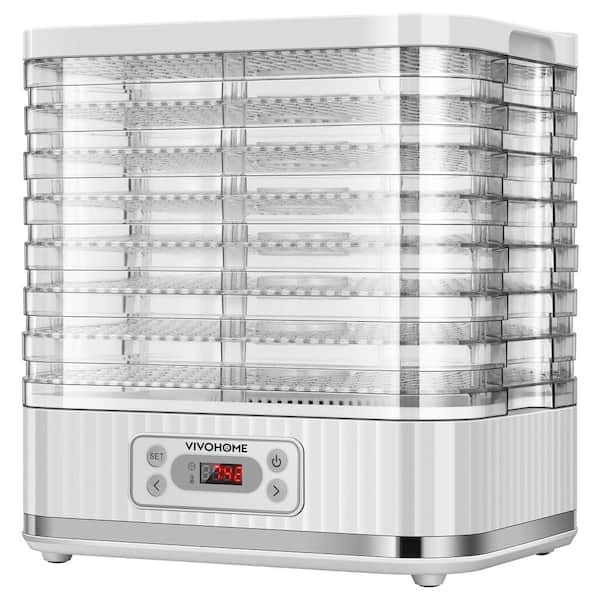 VIVOHOME Electric 8-Tray White Food Dehydrator with Digital Timer and Temperature Control