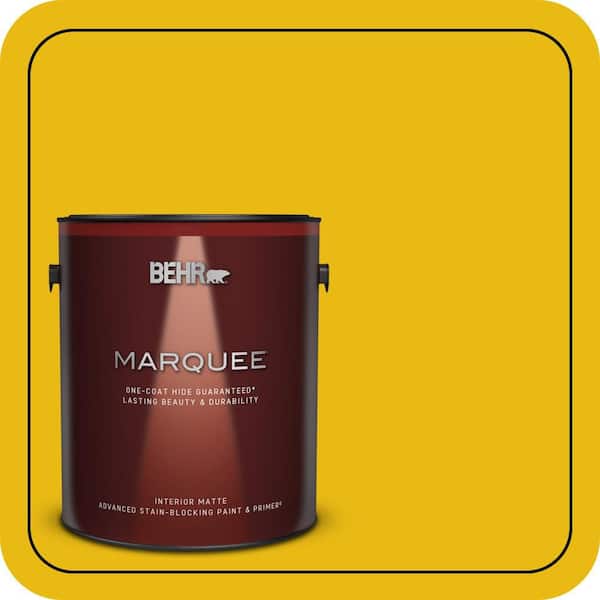 BEHR MARQUEE 1 gal. #390B-7 Lemon Lime Matte Interior Paint & Primer