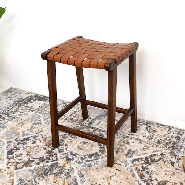 Ashcroft Furniture Co Rez 24 in. Modern Backless Square Tan
