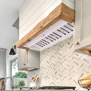 36 in. Ducted Ultra Quiet Under Cabinet Range Hood in Satin White Stainless Steel with Dimmable Lights 3-Speeds 600CFM