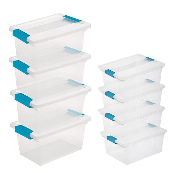 Clear Storage Medium Clip Boxes with Lid + Lg Deep Clip Boxes (4 Each)