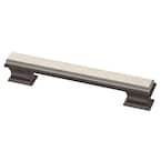 Dual Tone Luxe Square 5-1/16 in. (128 mm) Cocoa Bronze and Satin Nickel Cabinet Drawer Bar Pull
