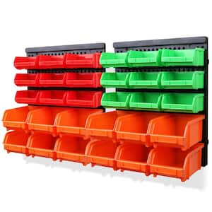 2 Color Plastic Wall Mounted Plastic Storage Bins (30-Pack)