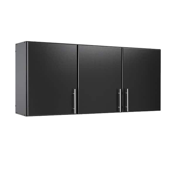 Elite 54 in. W x 24 in. H x 12 in. D, 3-Shelf Freestanding Cabinet in Black, Wall Storage Cabinet, Bathroom Cabinet