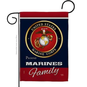 13 in. x 18.5 in. Marines Proudly Family Garden Flag Double-Sided Armed Forces Decorative Vertical Flags