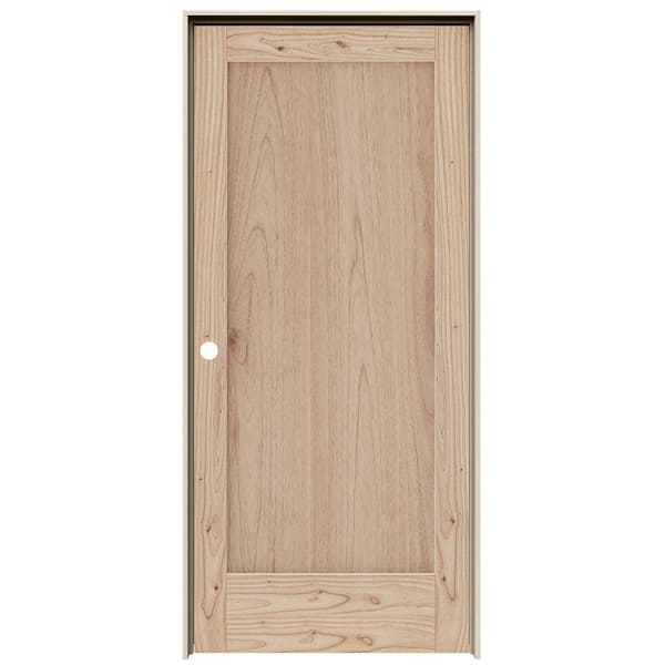 JELD-WEN MODA Rustic 30 in. x 80 in. Right-Hand Natural Unfinished Wood Single Prehung Interior Door