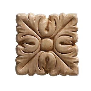 3440PK 7/32 in. x 2 in. x 2 in. Birch Square Acanthus Corner Onlay Ornament (4 pack) Moulding