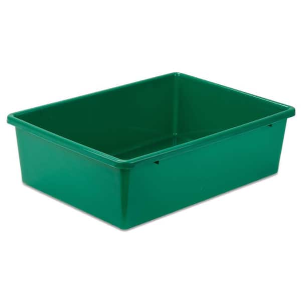 Honey-Can-Do 5 in. H x 11.75 in. W x 16.25 in. D Green Plastic Cube Storage Bin
