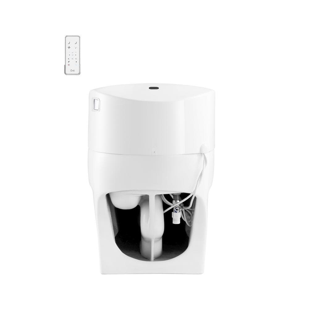 White High Efficiency One-Piece Smart Bidet Toilet with Remote Control