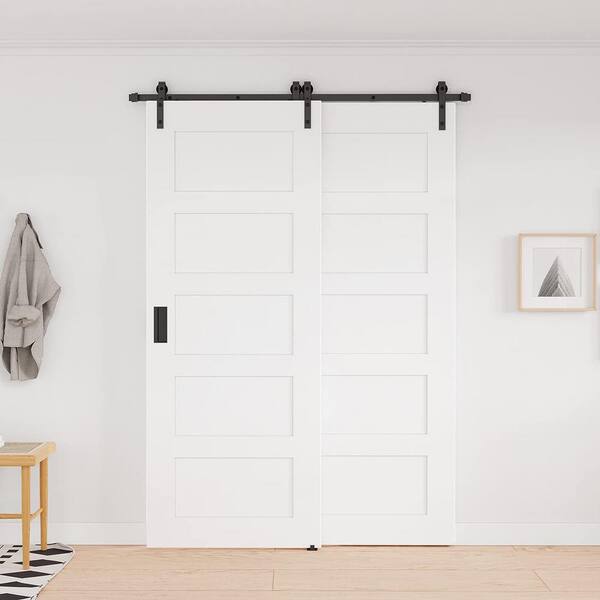 Winsoon 6 Ft 72 In Single Track Bypass Barn Door Hardware Double Doors Kit Heavy Duty Sliding 1 Antique Roller Gcm4994 Winsoon 6 Ft 72 In Single Track, Sliding Barn Door Track
