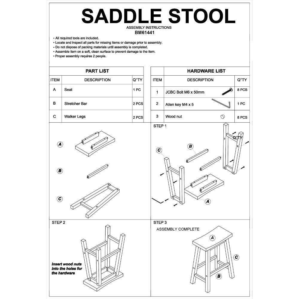 Gray Backless Saddle Style Wooden Counter Stool