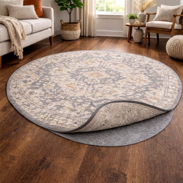 8 ft. x 8 ft. Round Interior Dual Surface Thin Lock Rug Pad