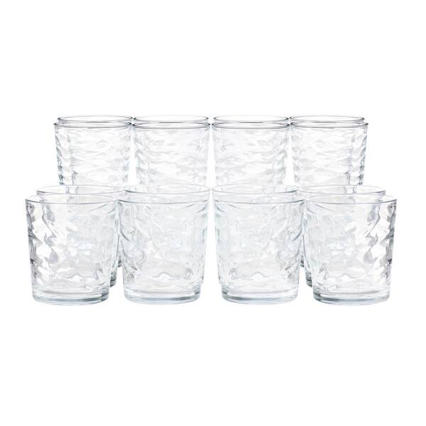 Drinking Glasses Set of 12, Durable Glassware Set Includes 6-17oz Highball  Glasses 6-13oz DOF Glasses