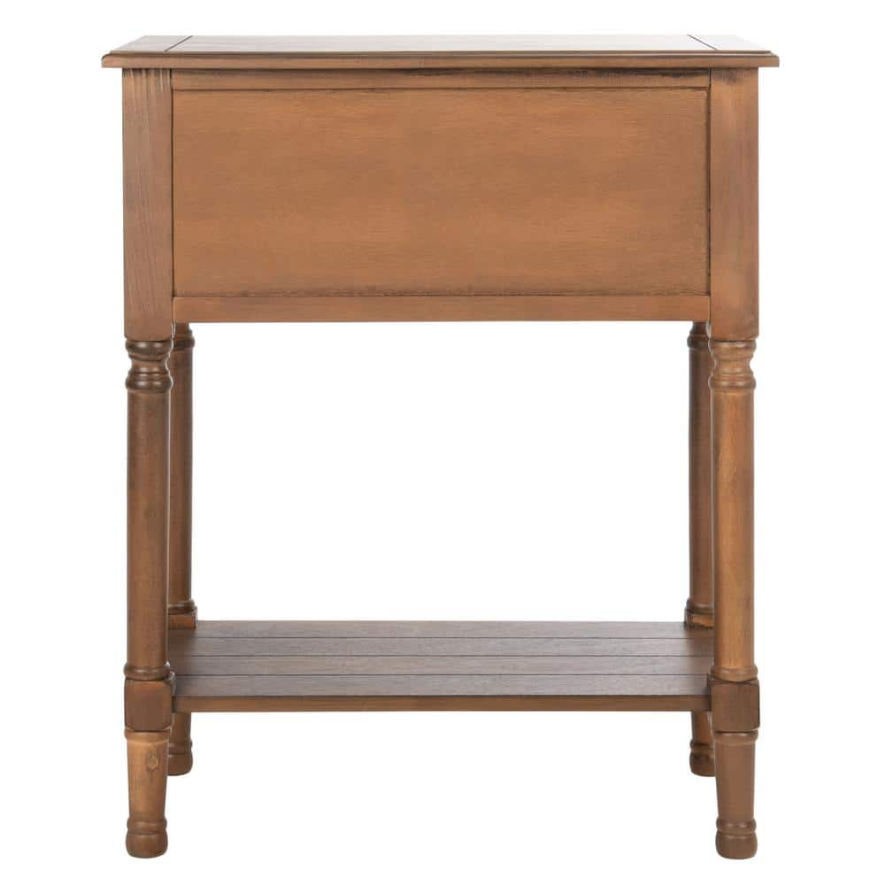 Primrose Warm Brown 3-Drawer Console Table with Open Shelf