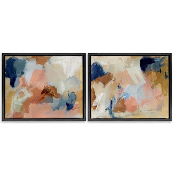 Stupell Industries Energetic Rustic Abstractions by Victoria Barnes 2 Piece Black Floater Frame Abstract Graphic Art Print 25 in. x 31 in.