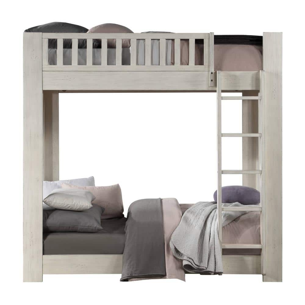 Acme Furniture Cedro Weathered White Twin Over Twin Bunk Bed BD00612 ...