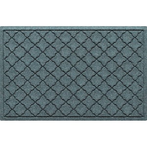 Waterhog Cordova 23 in. x 35 in. PET Polyester Indoor Outdoor Door Mat Bluestone