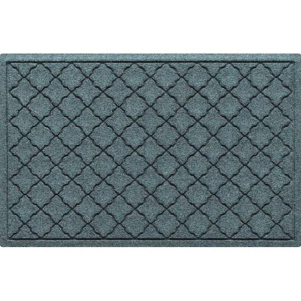 Waterhog Cordova 23 in. x 35 in. PET Polyester Indoor Outdoor Door Mat Bluestone