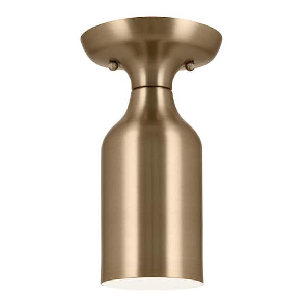 KICHLER Sisu 5 in. 1-Light Champagne Bronze Hallway Modern Semi-Flush Mount Ceiling Light